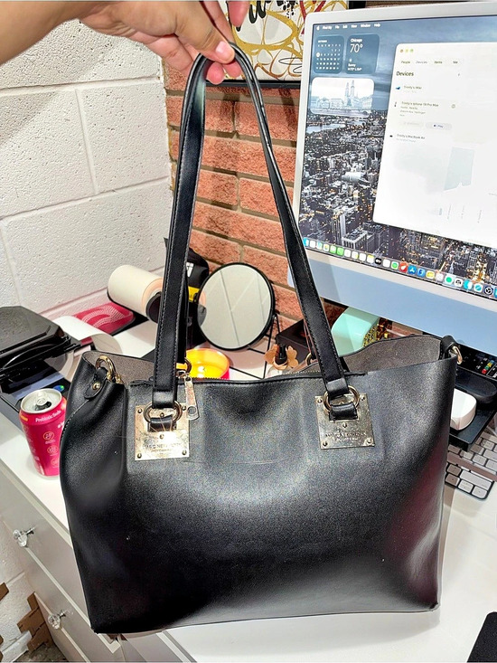 Marc New York Handbags - Marc New York Black Leather-Style Tote